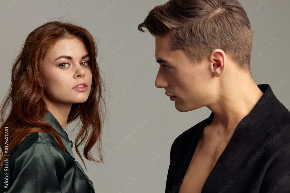 young couple look at each other luxury romance relationship young couple look at each other luxury romance relationship