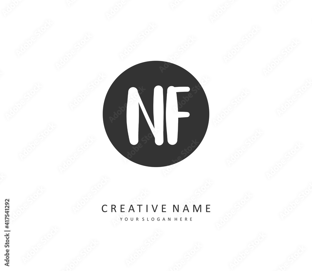 NF Initial letter handwriting and signature logo. A concept handwriting initial logo with template element. NF Initial letter handwriting and signature logo. A concept handwriting initial logo with template element.