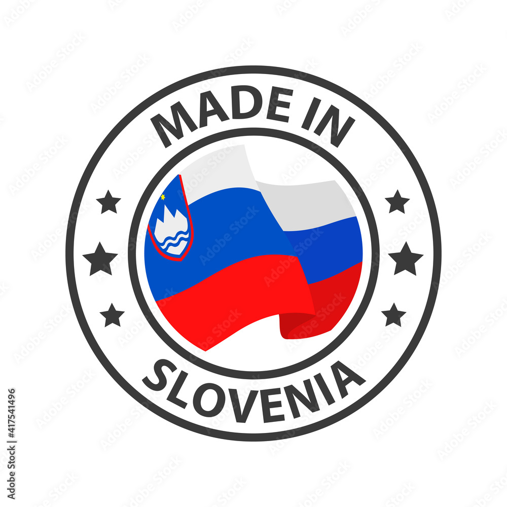 Made in Slovenia icon. Stamp sticker. Vector illustration Made in Slovenia icon. Stamp sticker. Vector illustration
