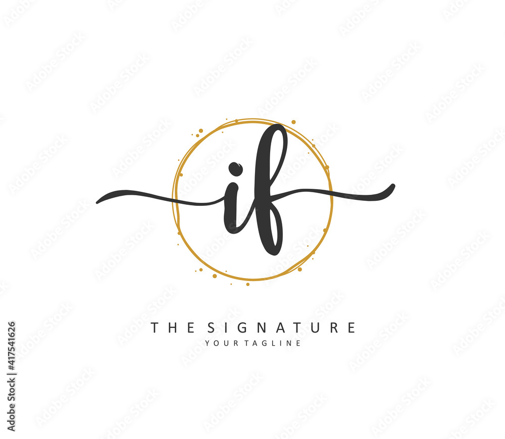 I F Initial letter handwriting and signature logo. A concept handwriting initial logo with template element. I F Initial letter handwriting and signature logo. A concept handwriting initial logo with template element.