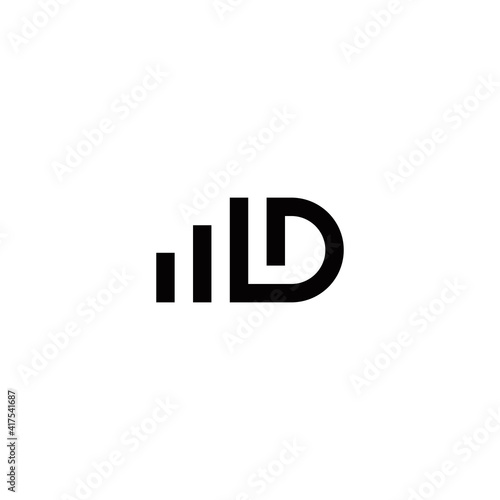 m d md initial business logo design vector template