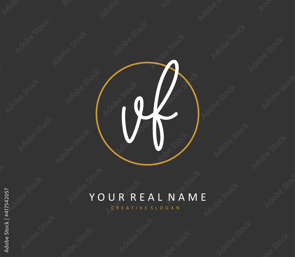 VF Initial letter handwriting and signature logo. A concept handwriting initial logo with template element. VF Initial letter handwriting and signature logo. A concept handwriting initial logo with template element.