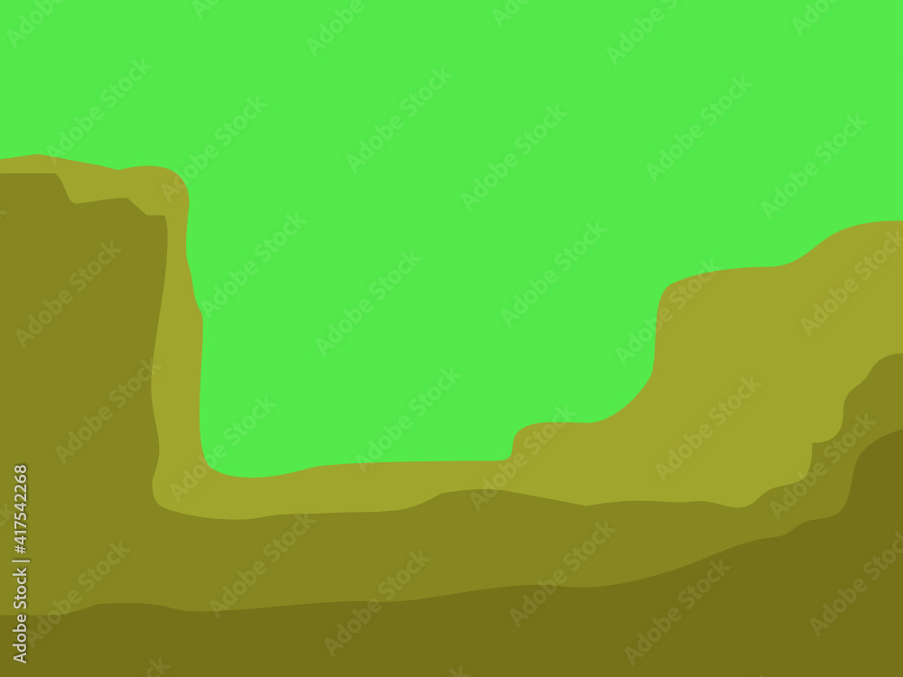 Simple Landscape Vector Illustration of Canyon Silhouette