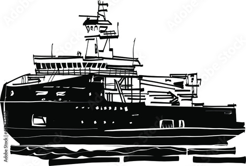 silhouette of a ship