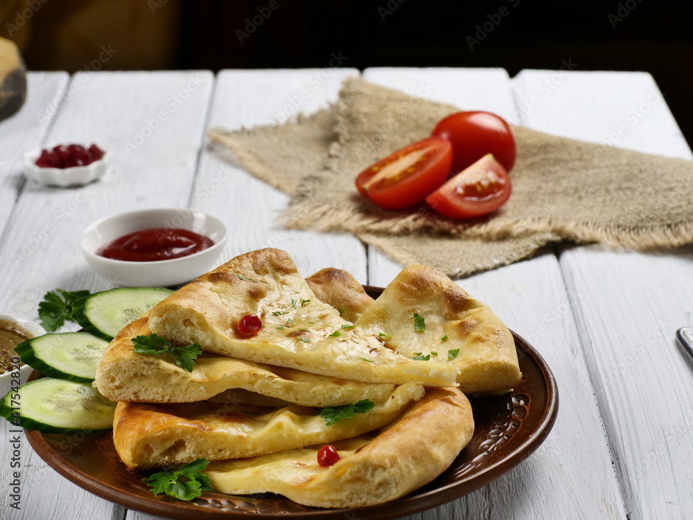 pancakes with tomato and cheese khachapuri pancakes with tomato and cheese khachapuri