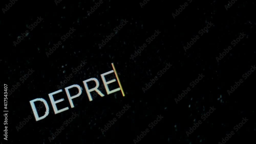 Macro view of typing text on phone or pc screen: Depression. Close up 4k stock video. Creative concept of mental issue Macro view of typing text on phone or pc screen: Depression. Close up 4k stock video. Creative concept of mental issue