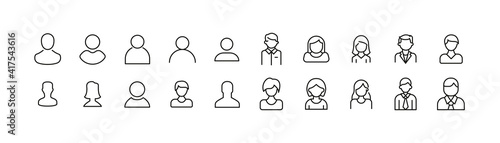 Premium pack of user line icons