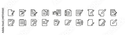 Vector set of contract thin line icons.