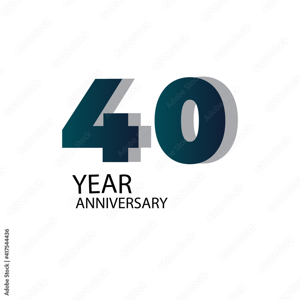 Year Anniversary Vector Template Design Illustration Blue Elegant White Background