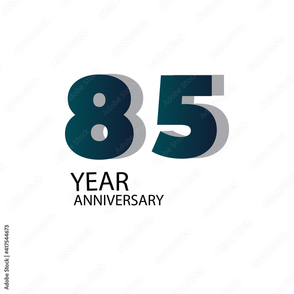 Year Anniversary Vector Template Design Illustration Blue Elegant White Background Year Anniversary Vector Template Design Illustration Blue Elegant White Background