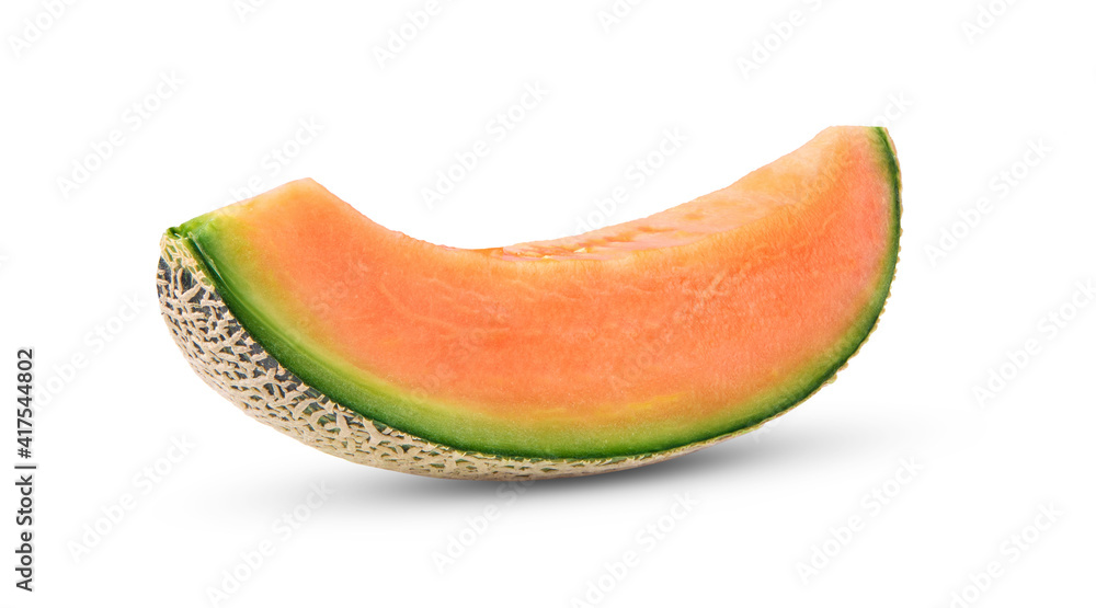 cantaloupe melon slices isolated on white background cantaloupe melon slices isolated on white background
