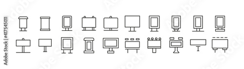Set of simple advertisment line icons.