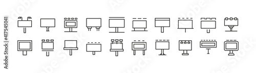 Premium pack of billboard line icons.