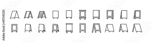 Editable vector pack of board line icons.