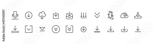 Stroke vector download line icons.