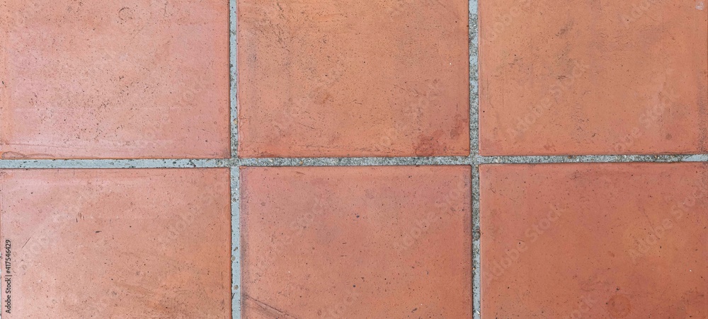 Fototapeta premium Panorama of Brown Sandstone Exterior Floor Tiles texture and background seamless