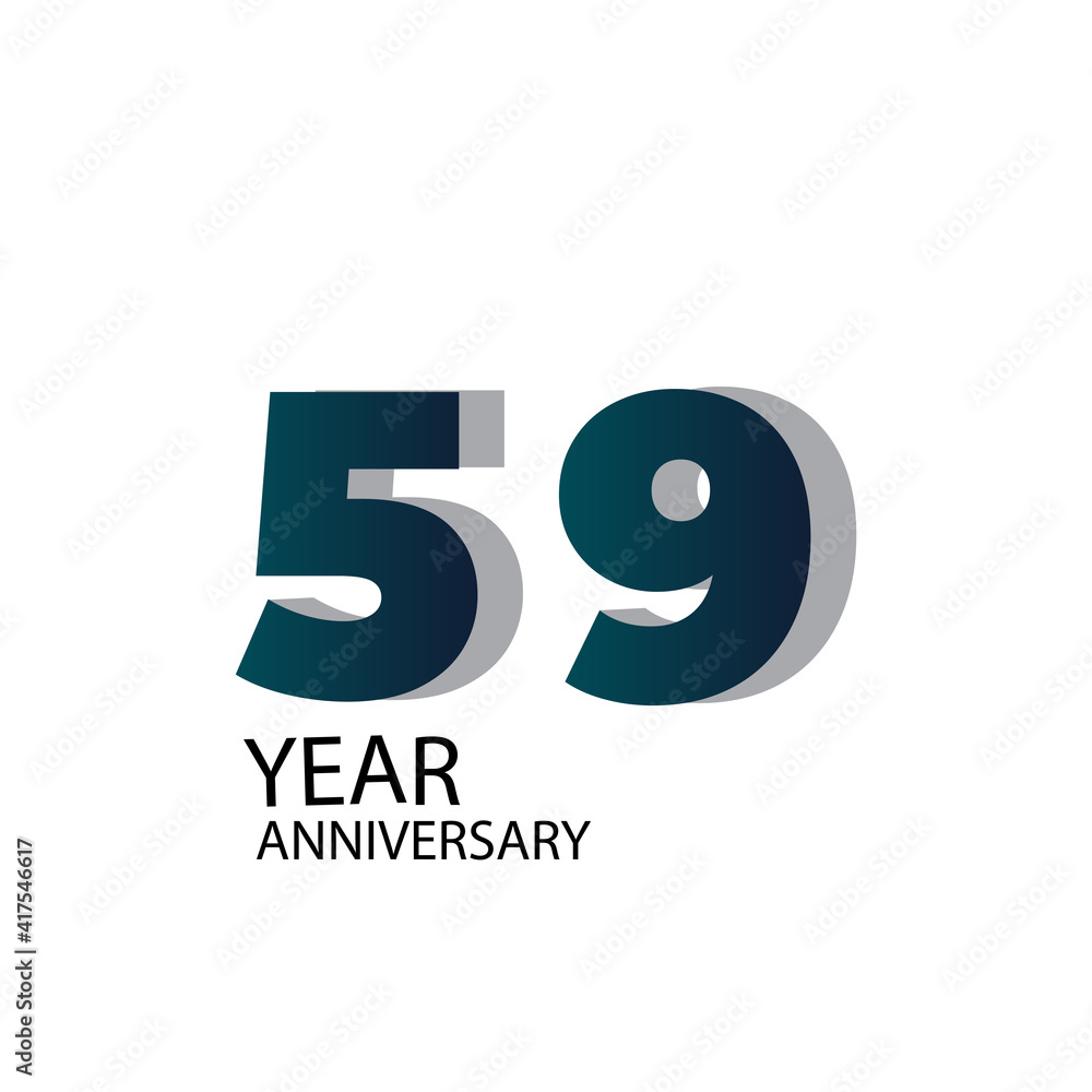 Year Anniversary Vector Template Design Illustration Blue Elegant White Background Year Anniversary Vector Template Design Illustration Blue Elegant White Background