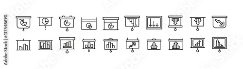 Set of analyitcs line icons. photo