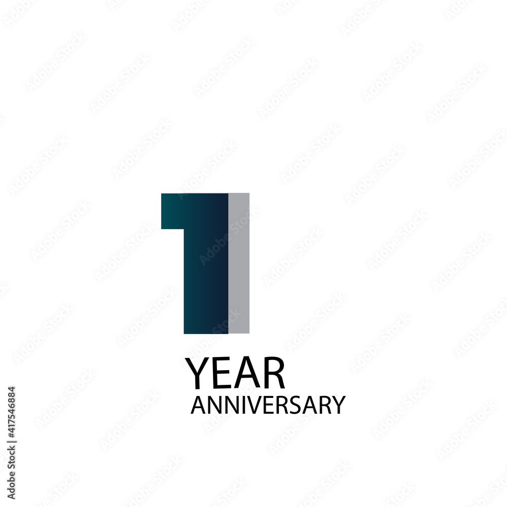 Fototapeta premium Year Anniversary Vector Template Design Illustration Blue Elegant White Background