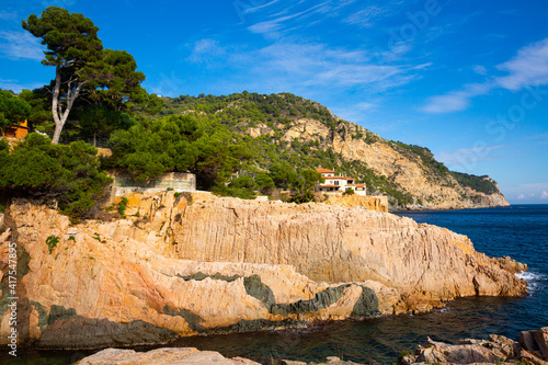 Luxury villas on the rocky coast of Begur. Costa Brava. Spain