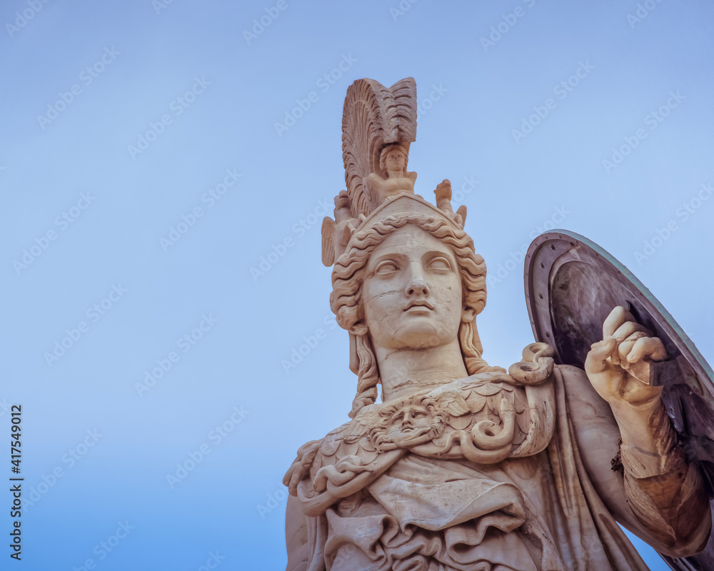 Athena marble statue, the ancient goddess of science and knowledge, Athens Greece
