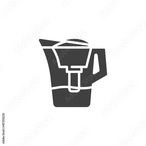 Filter water jug vector icon. filled flat sign for mobile concept and web design. Water filtration container glyph icon. Symbol, logo illustration. Vector graphics