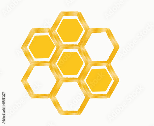 honeycomb, honey isolated on a white background
