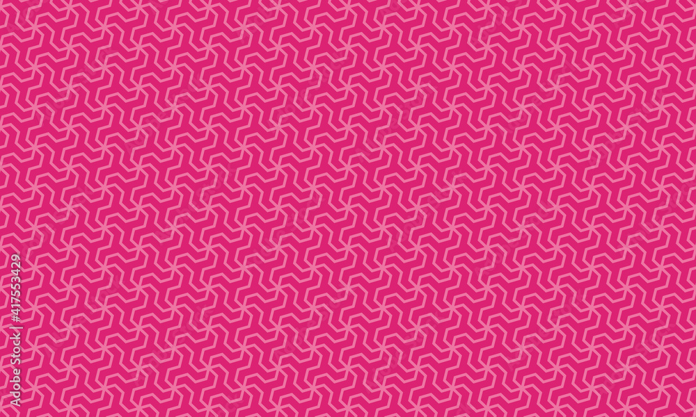 和柄　捻じ麻の葉文様　シームレスパターン　背景素材　ピンク