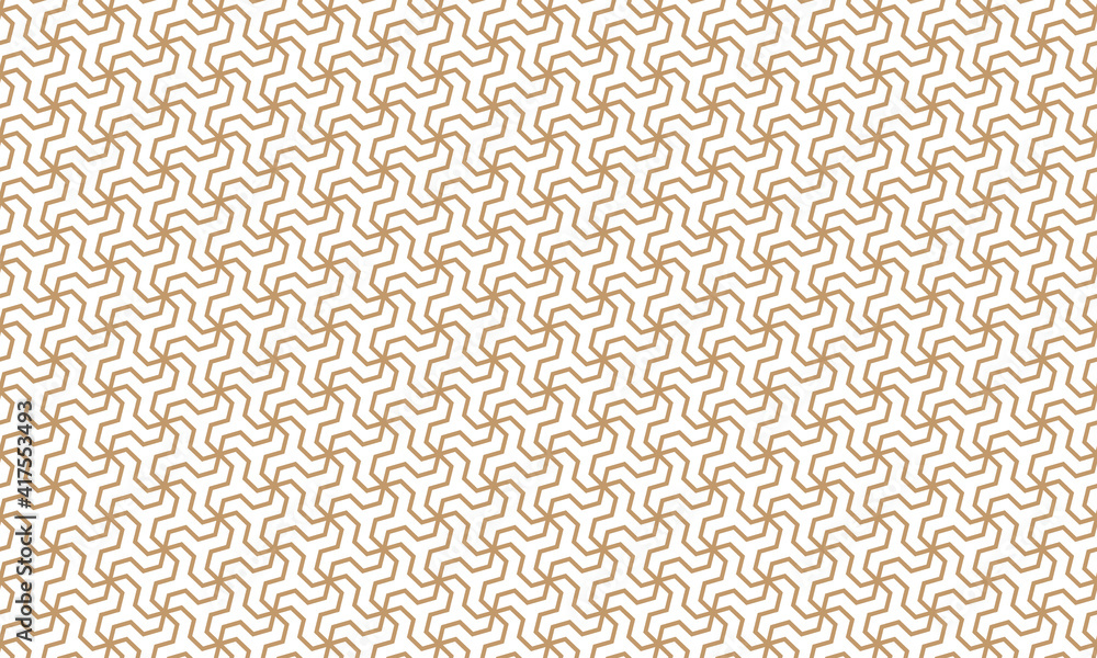 和柄　捻じ麻の葉文様　シームレスパターン　背景素材　金色