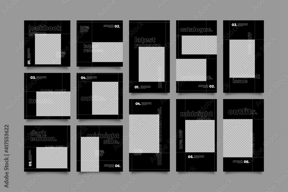 Minimalist social media post and story template. Suitable for social media post and story and web mobile ads. Vector with photo collage Minimalist social media post and story template. Suitable for social media post and story and web mobile ads. Vector with photo collage