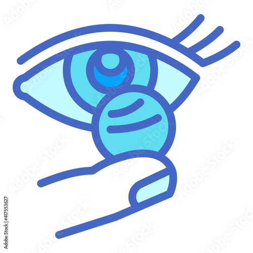 Woman contact lens icon. Outline woman contact lens vector icon for web design isolated on white background