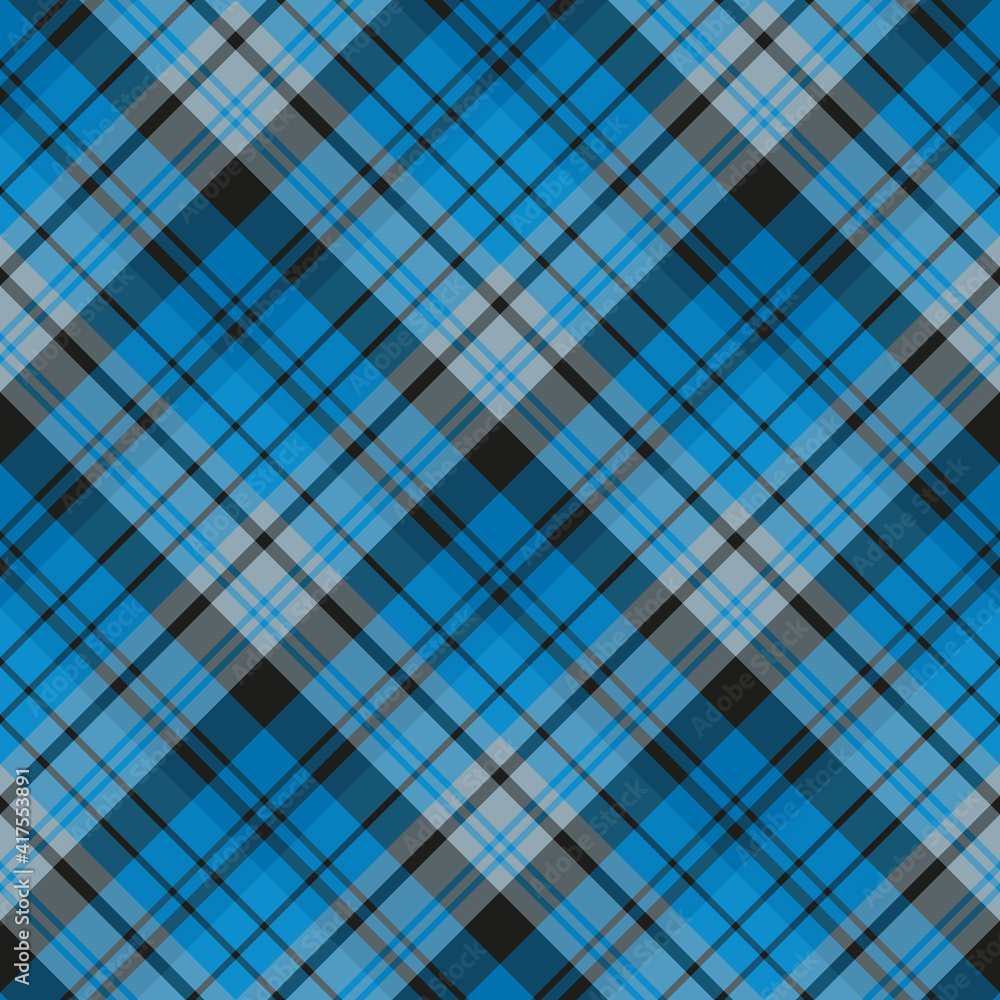 Seamless pattern in blue, black and gray colors for plaid, fabric, textile, clothes, tablecloth and other things. Vector image. 2 Seamless pattern in blue, black and gray colors for plaid, fabric, textile, clothes, tablecloth and other things. Vector image. 2