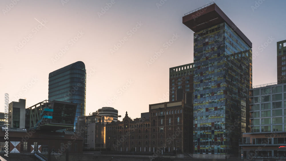 Media Harbour nightlife sunset architecture düsseldorf Media Harbour nightlife sunset architecture düsseldorf