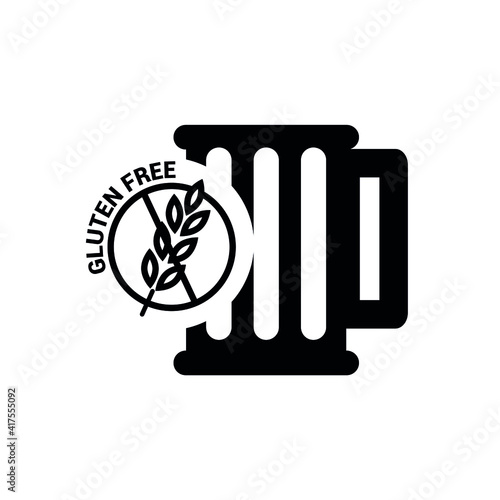 Vector image. Icon of a gluten-free beer.