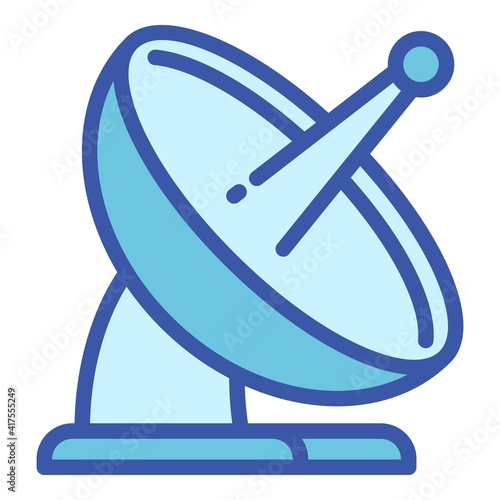 Ground satellite antenna icon. Outline ground satellite antenna vector icon for web design isolated on white background