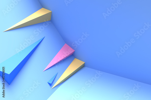 3D Remder Abstract Background with Colorful Geometric Elements. photo