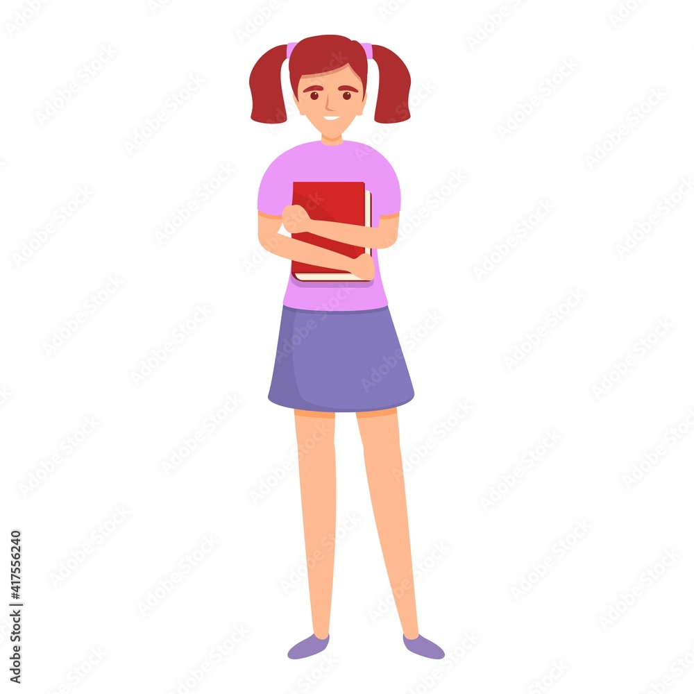 Student girl icon. Cartoon of student girl vector icon for web design isolated on white background Student girl icon. Cartoon of student girl vector icon for web design isolated on white background