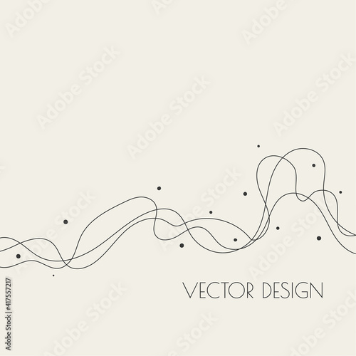 Abstract curve twisted line with fancy shapes. Vector illustration in modern minimal style for fashion presentations, invitation cards
