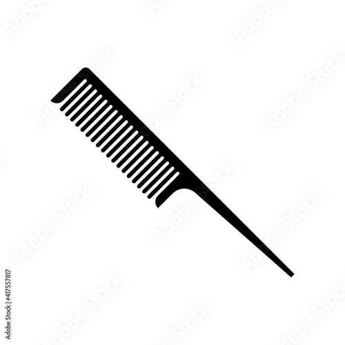Hair combs vector icon. Hairbrush silhouette isolated on white background.