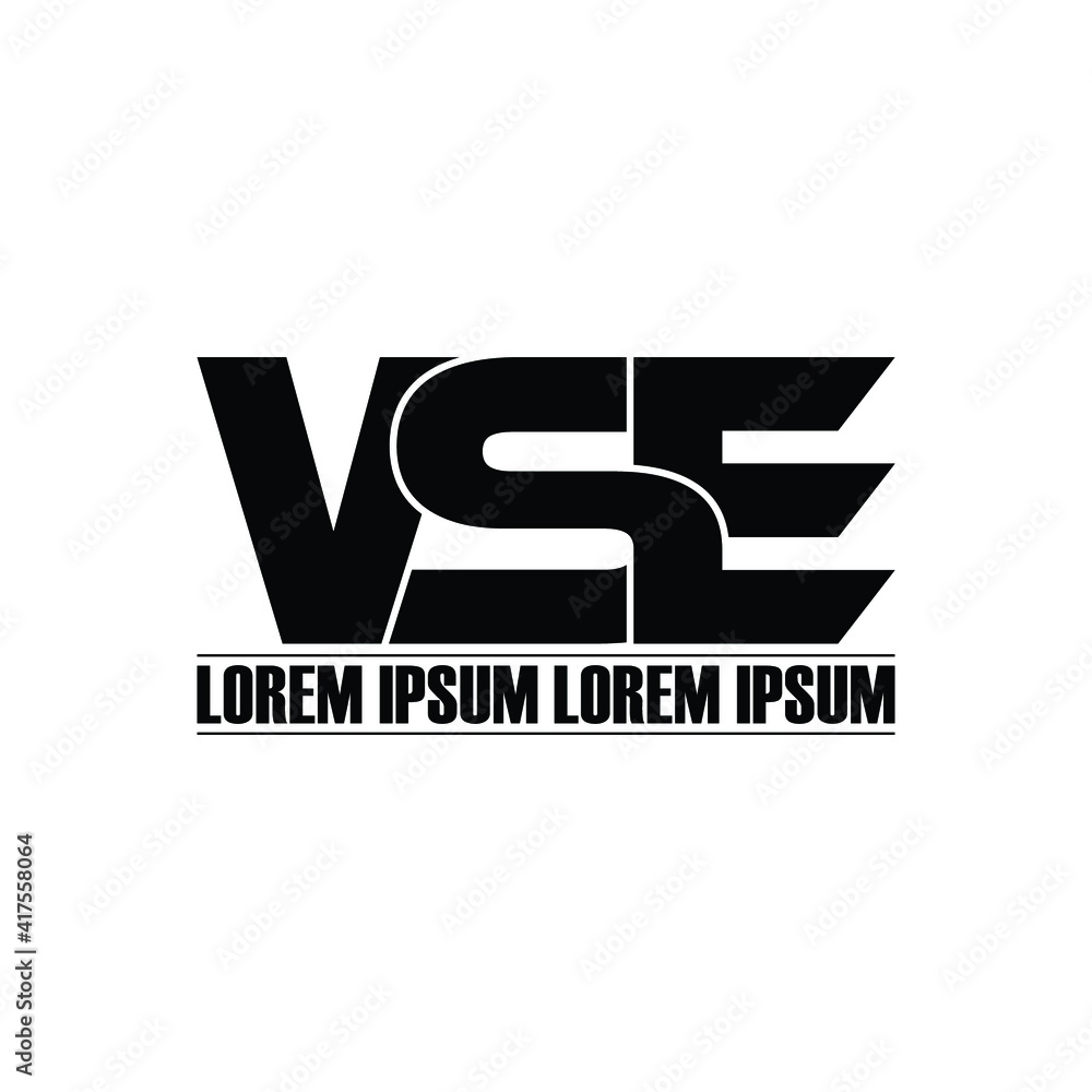 VSE letter monogram logo design vector VSE letter monogram logo design vector