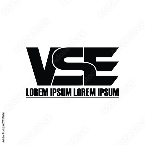 VSE letter monogram logo design vector