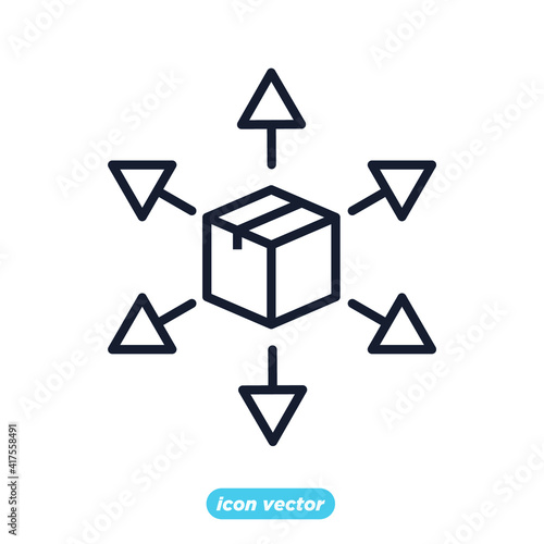 distribution icon. distribution delivery shipping symbol template for graphic and web design collection logo vector illustration