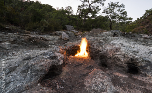 Flames of Mount Chimaera from the underground