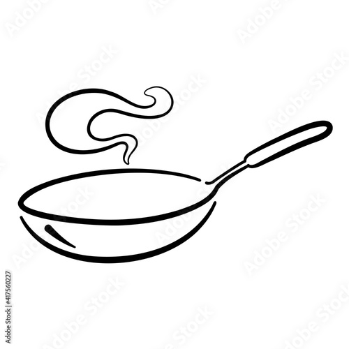 graphic pan cooking on white background