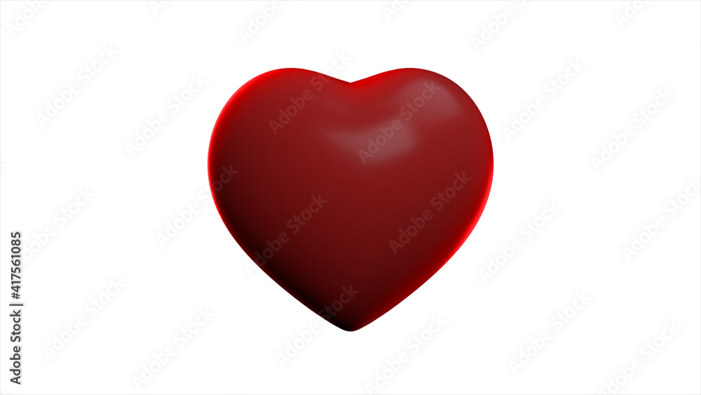 Pulsating or pounding 3d illustration of the beating of a red heart on a white isolated background. Valentine's day concept with heartbeats inside. Pulsating or pounding 3d illustration of the beating of a red heart on a white isolated background. Valentine's day concept with heartbeats inside.