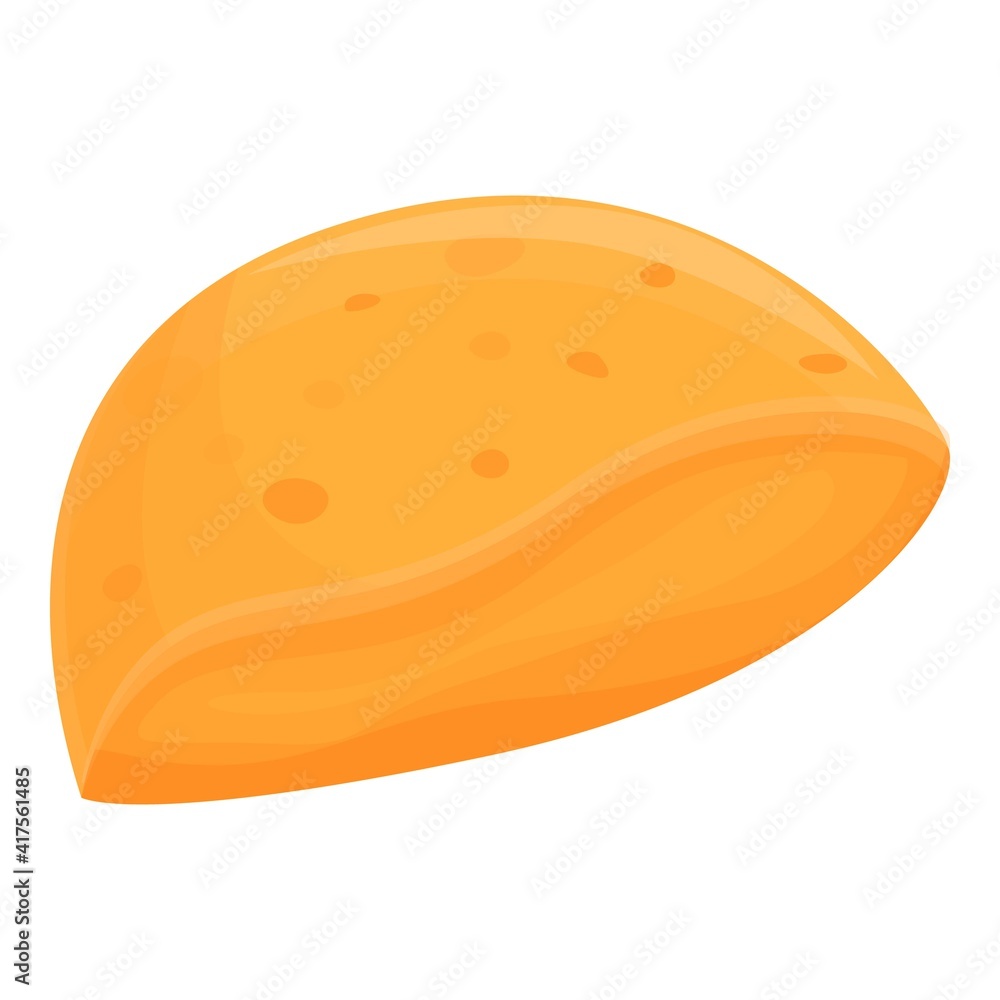 Homemade pita bread icon. Cartoon of homemade pita bread vector icon for web design isolated on white background Homemade pita bread icon. Cartoon of homemade pita bread vector icon for web design isolated on white background