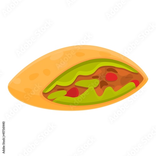 Falafel pita bread icon. Cartoon of falafel pita bread vector icon for web design isolated on white background