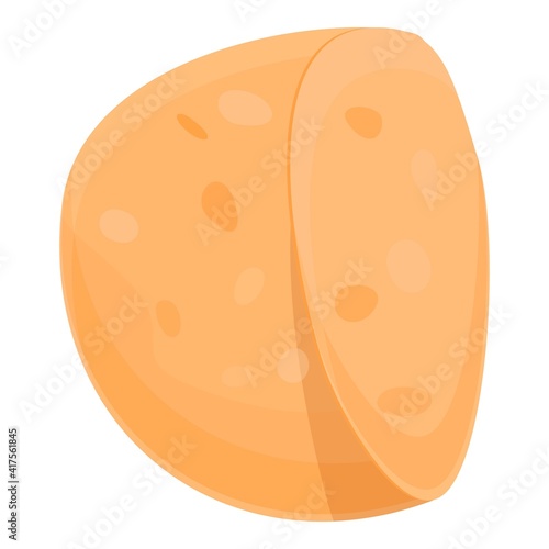 Baked pita bread icon. Cartoon of baked pita bread vector icon for web design isolated on white background