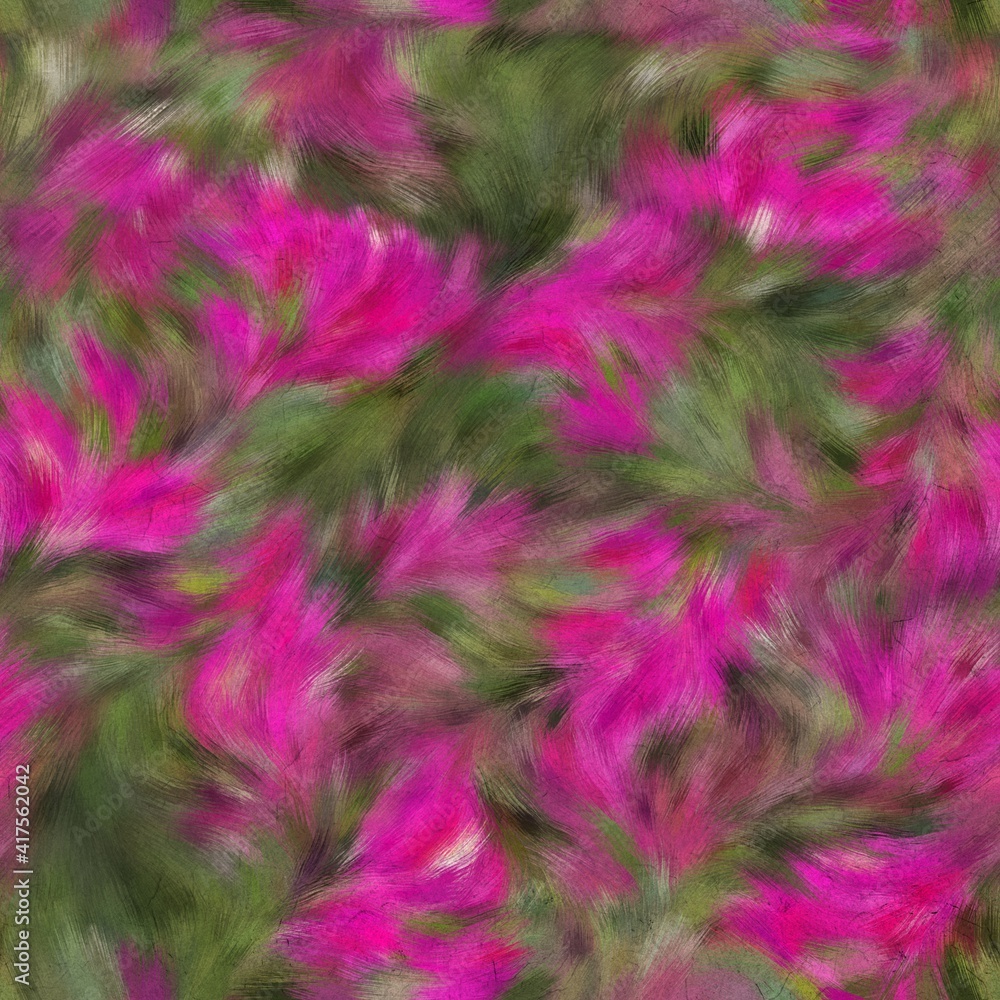 Seamless faux digital painted floral pattern print. High quality illustration. Procedural painting with realistic brush strokes in impressionistic style. Abstract art for surface design and print. Seamless faux digital painted floral pattern print. High quality illustration. Procedural painting with realistic brush strokes in impressionistic style. Abstract art for surface design and print.