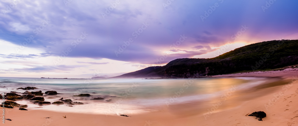 Pretty Beach under Sunset in Murramarang National Park Pretty Beach under Sunset in Murramarang National Park